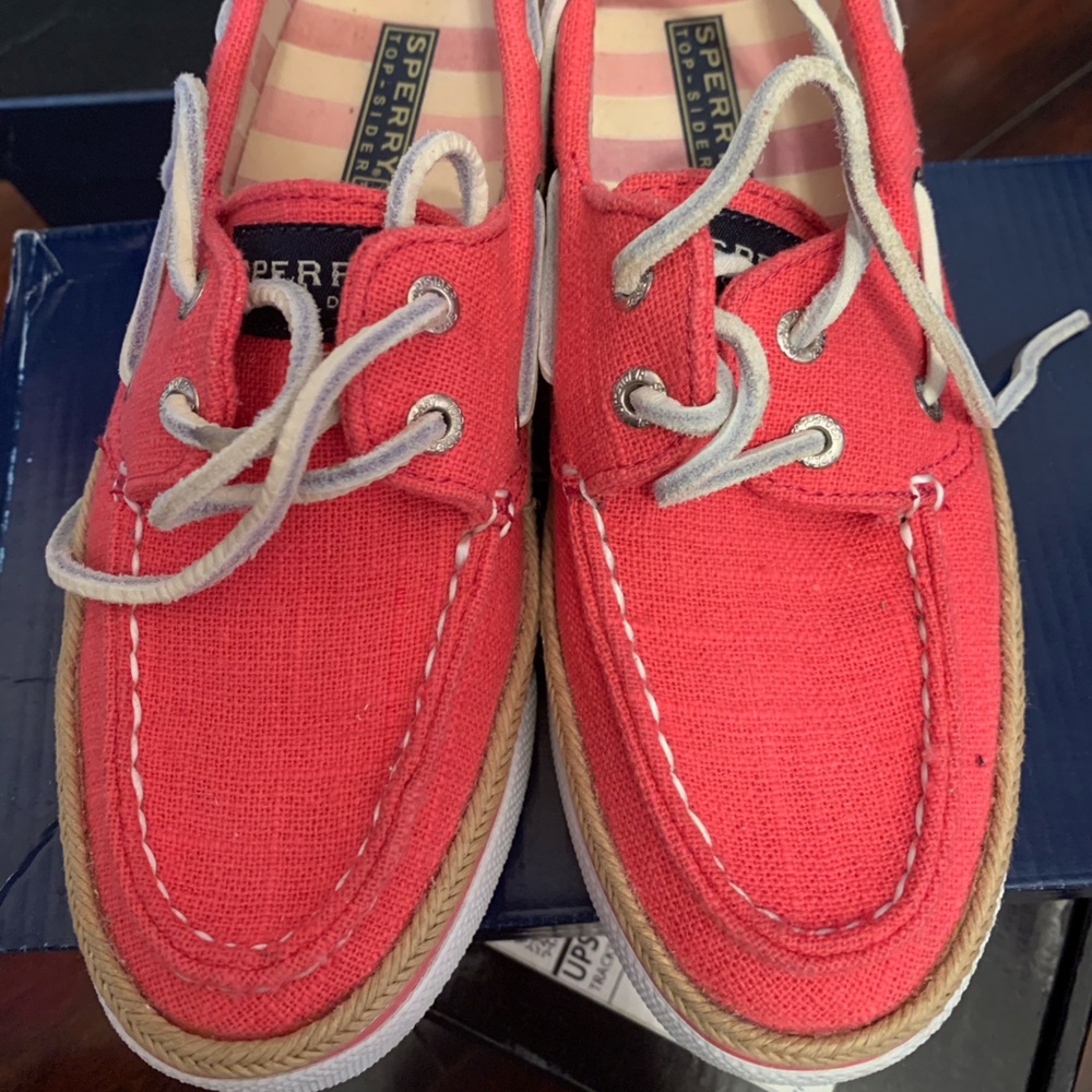 Sperry Bahama Eye Pink Linen 5 1/2